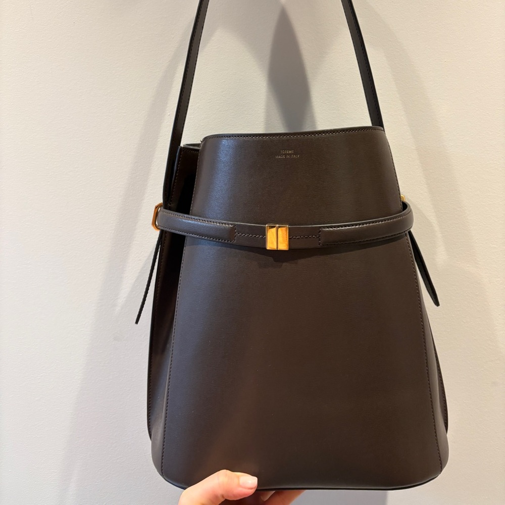 Toteme Dark Brown Leather Shoulder Bag
